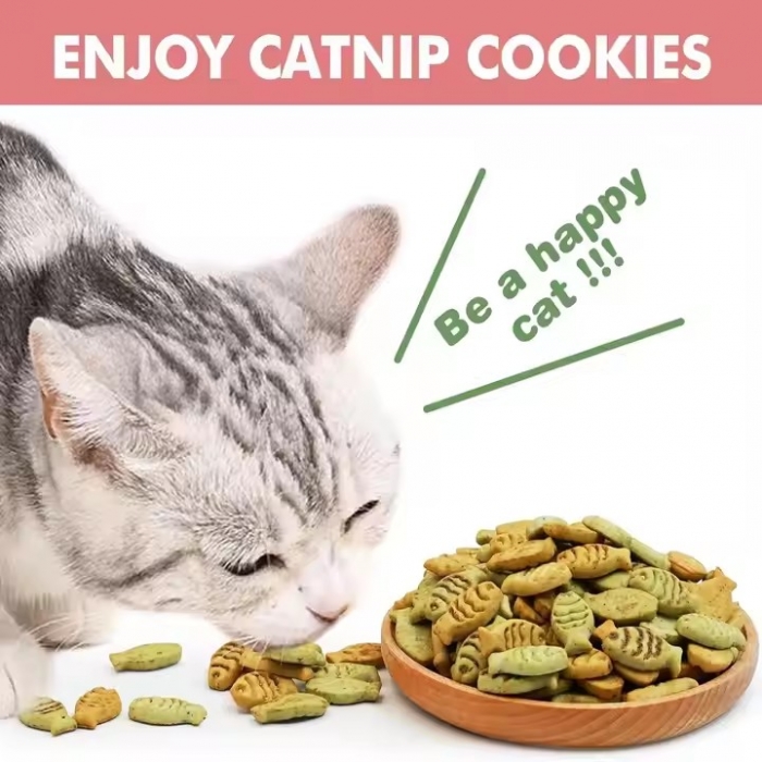 Wholesale Pet Cat Snacks and Cat Food Freeze Dried Spruce Cat Biscuits Hair Ball Kitten Leaf Cookies a Large Box Pet Treats